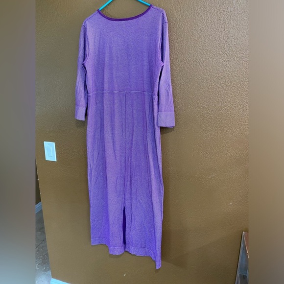 Fresh Produce Vintage Maxi Dress Purple Stripe Size Large Made in USA - Picture 7 of 9